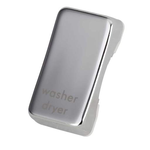 Schneider GET Ultimate Grid Switch Rocker Cap marked Washer Dryer Mirror Steel (Pack of 6)