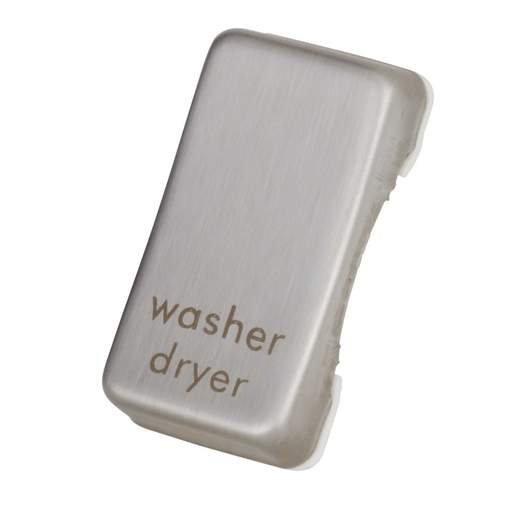 Schneider GET Ultimate Grid Switch Rocker Cap marked Washer Dryer Stainless Steel (Pack of 6)
