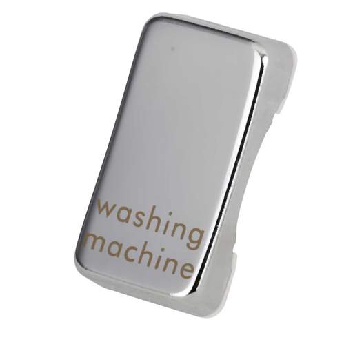 Schneider GET Ultimate Grid Switch Rocker Cap marked Washing Machine Mirror Steel (Pack of 6)