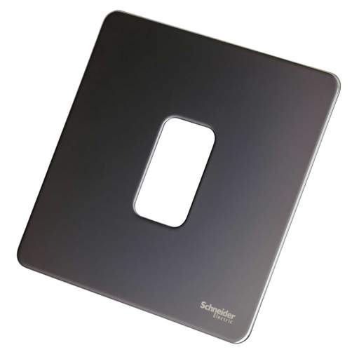 Schneider GET Ultimate 1 Gang Screwless Grid Front Plate Black Nickel