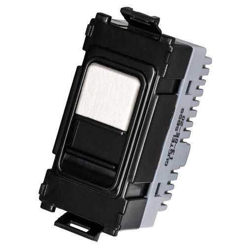 Schneider GET Ultimate Secondary Telephone Grid Outlet Stainless Steel Black Insert
