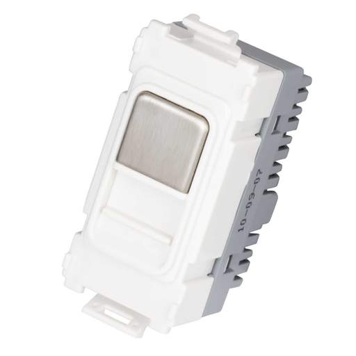 Schneider GET Ultimate Secondary Telephone Grid Outlet Stainless Steel White Insert