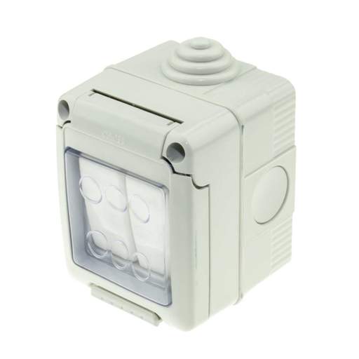 Gewiss 16A 2 Gang 2 Way Weatherproof Switch IP55