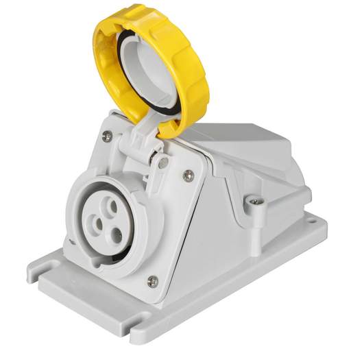 Gewiss 16A 2P+E 110V Angled Wall Mounted Socket IP67