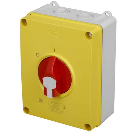 Gewiss 63A 3 Pole Emergency Rotary Isolator Switch IP66 / 67 / 69