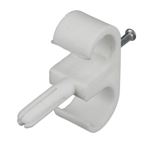 Tillex 14 - 18mm Round Double Plug Clips White (Pack of 60)