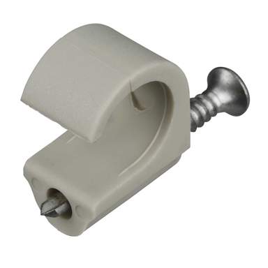 Tillex 18 - 22mm Round Drill Cable Clips Grey (Pack of 50) (150133) | CEF
