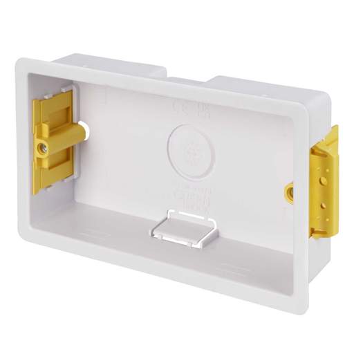 Greenbrook 2 Gang Dry Lining Box 35 mm White (Sold in 1's)