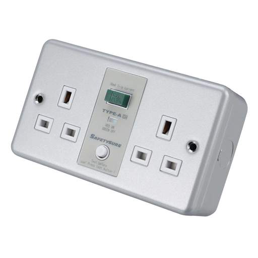 Greenbrook 13A DP 2 Gang Unswitched RCD Socket Metal Clad