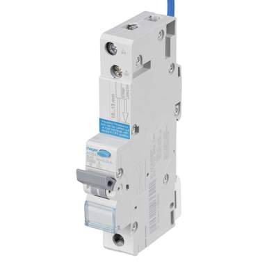 Hager 45A Single Pole 1 Module B Curve 10kA 30mA Type A RCBO (ADB445U ...