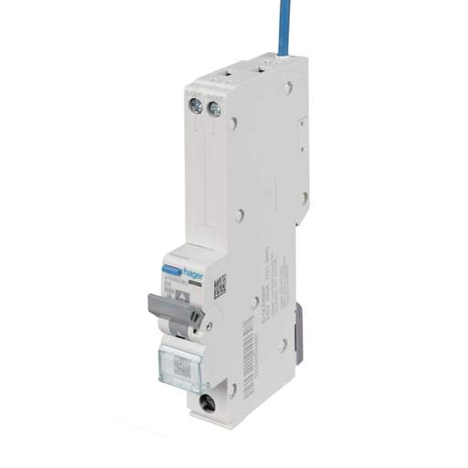 Hager 6A 1P+N 1 Module B Curve 6kA  MCB with Type A AFDD