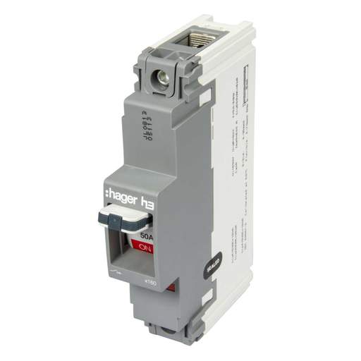 Hager 50A Single Pole 18kA MCCB