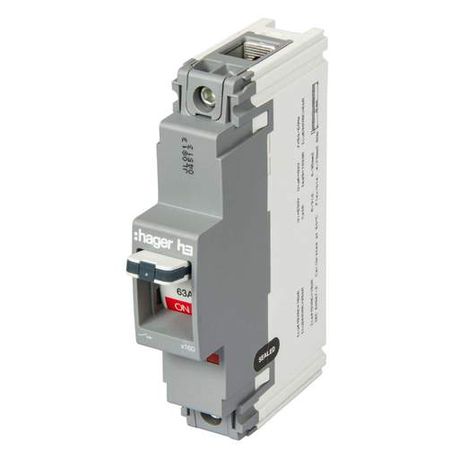 Hager 63A Single Pole 18kA MCCB