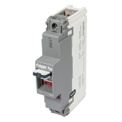 Hager 80A Single Pole 18kA MCCB