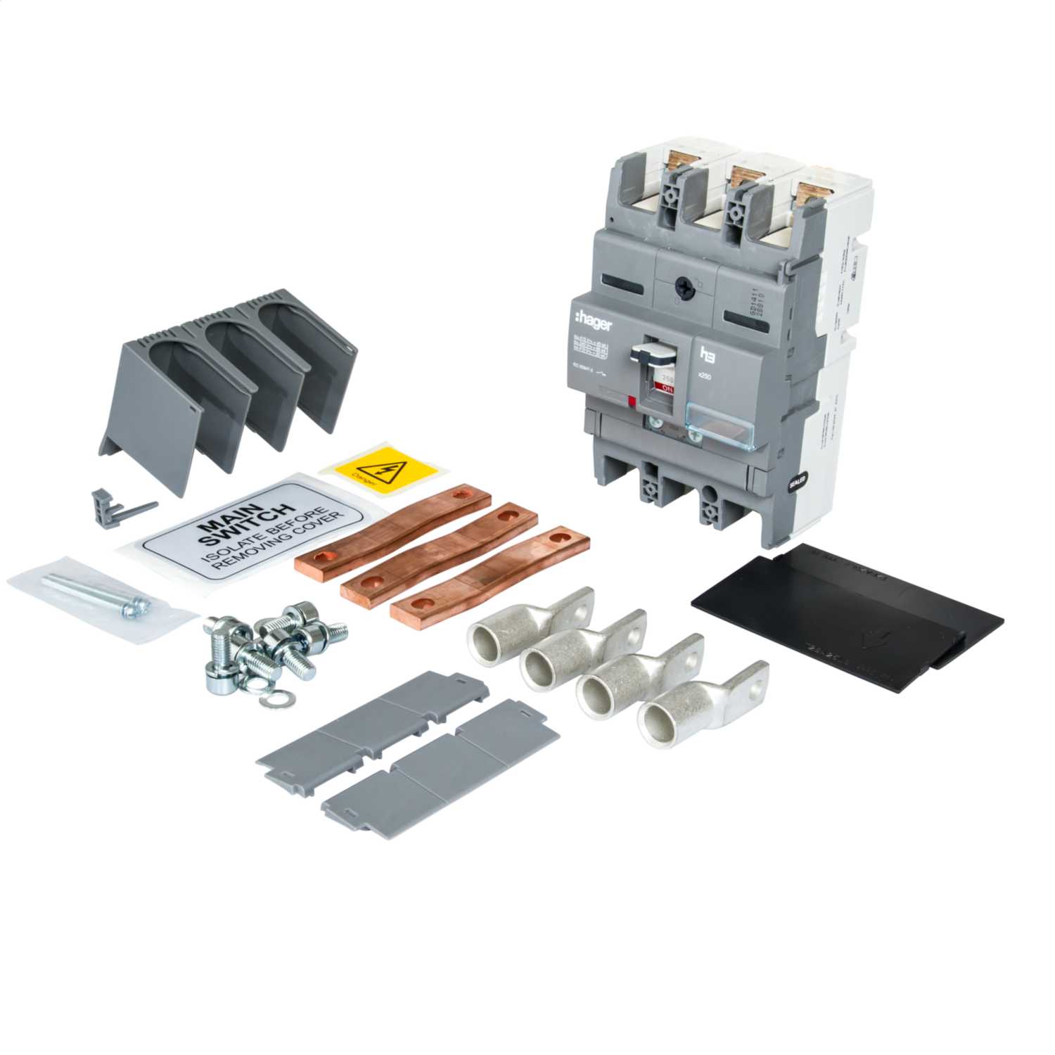 Hager 250A Triple Pole MCCB Incomer Thermal and Magnetic