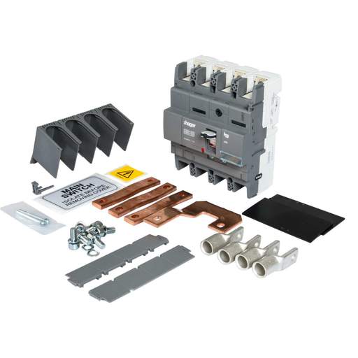 Hager 250A Four Pole MCCB Thermal and Magnetic Incomer Kit
