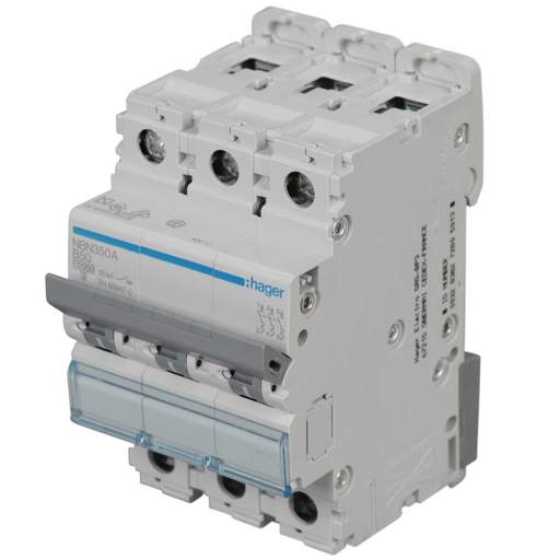 Hager 50A Triple Pole 10kA B Curve MCB