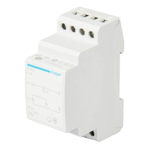 Hager 8 to 12V 4VA 230V Bell Transformer