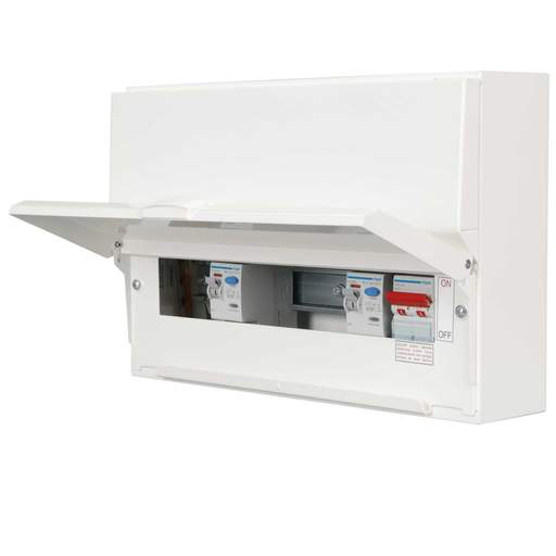 Hager 10 Way Dual 100A RCD Configurable Metal Clad Consumer Unit