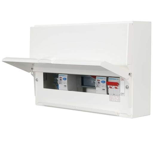Hager 10 Way Dual 100A RCD Configurable Metal Clad Consumer Unit with Knockouts