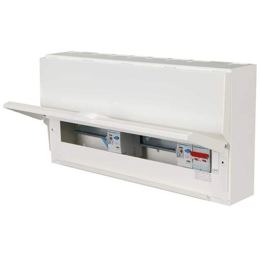 Hager 16 Way Dual 100A RCD Configurable Metal Clad Consumer Unit with Knockouts
