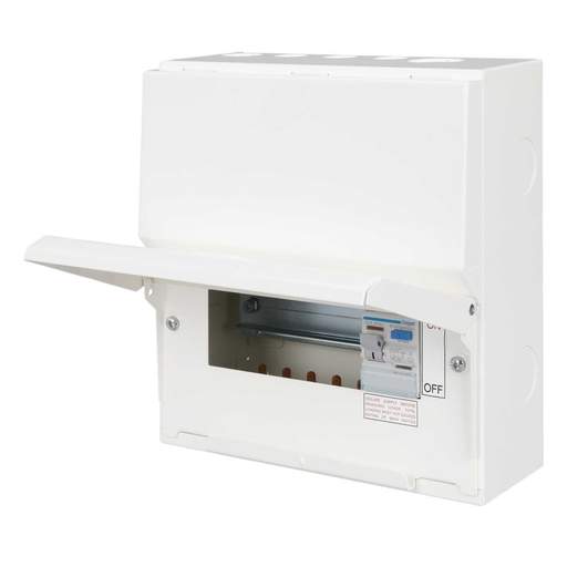 8p Incomer Hager 6 Way 63A 30mA Type A RCD Incomer Metal Clad Consumer Unit ...