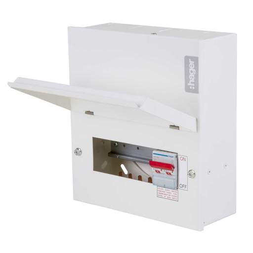Hager 6 Way 63A Isolator Incomer Metal Clad Consumer Unit