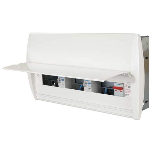Hager 16 Way Dual 100A RCD High Integrity Flush Metal Clad Consumer Unit