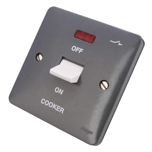 Hager Sollysta 50A DP 1 Gang Switch Part M with Neon Printed 'COOKER ...