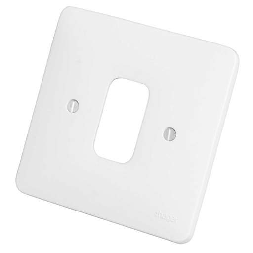 Hager Sollysta 1 Gang Grid Front Plate White