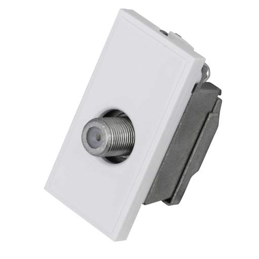 Hager Sollysta Single F Type Satellite Euro Module White