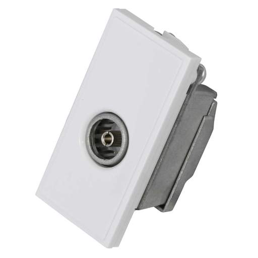 Hager Sollysta Female TV Outlet Euro Module White