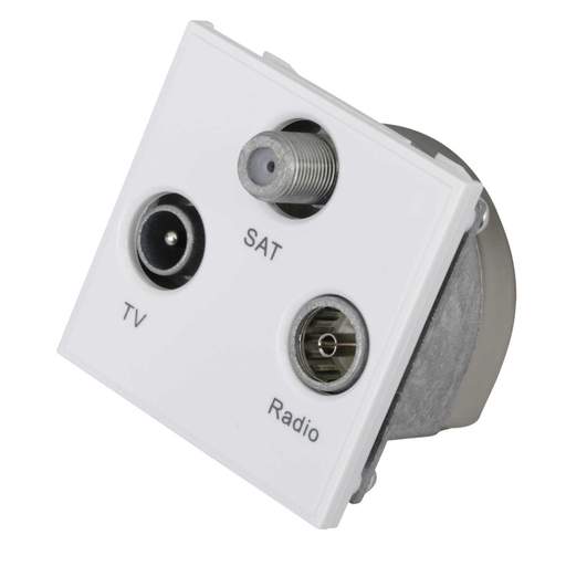 Hager Sollysta Triplexer 1 x TV, 1 x Satellite, 1 x FM Euro Module White