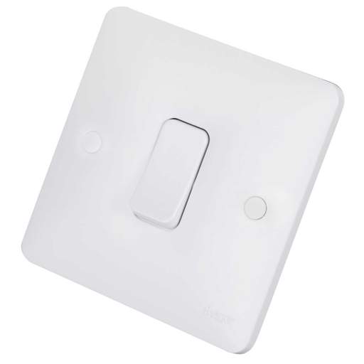 Hager Sollysta 10A 1 Gang 1 Way Light Switch White