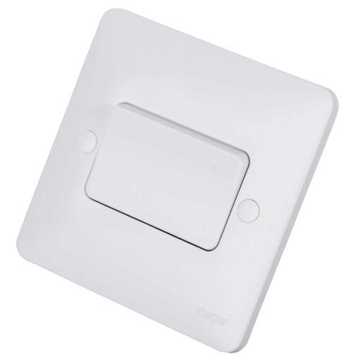Hager Sollysta 10A 1 Gang 2 Way Light Switch Wide Rocker White