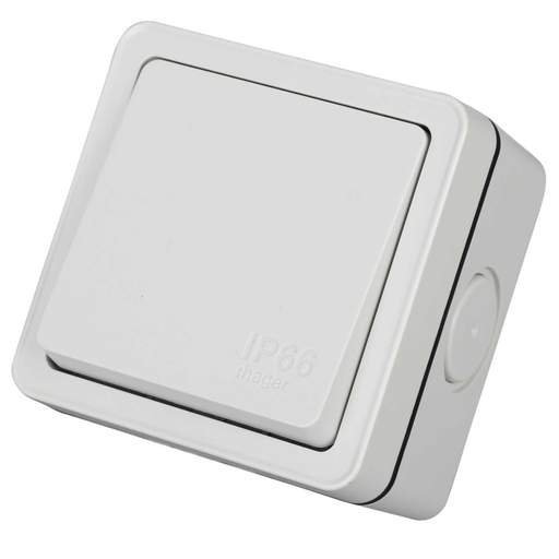Hager Sollysta 20A DP 1 Gang Switch IP66 Grey