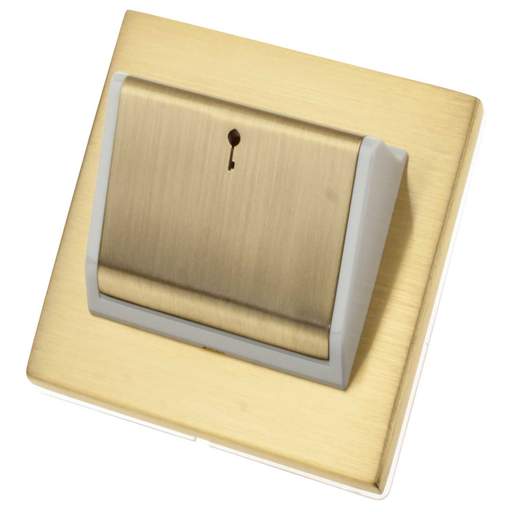 Hamilton Hartland Hotel Key Card Switch White Insert Satin Brass