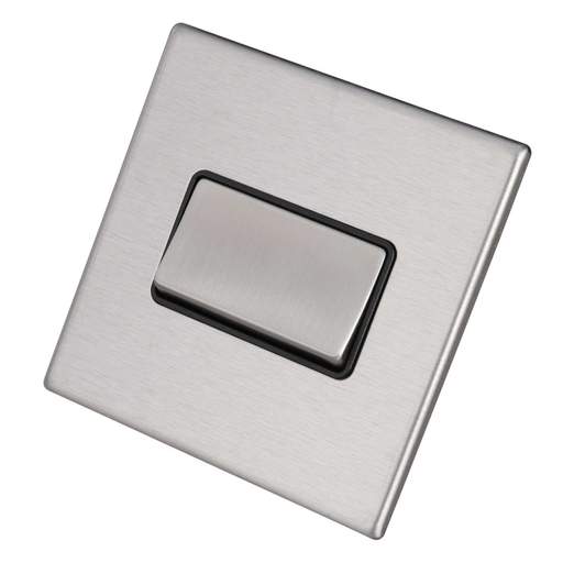 Hamilton 10A Triple Pole Fan Isolator Switch Black Insert Screwless Stainless Steel