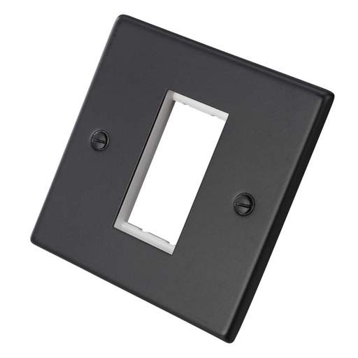 Hamilton 1 Gang 1 Euro Module Face Plate Matt Black