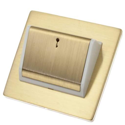 Hamilton Sheer Hotel Key Card Switch White Insert Satin Brass