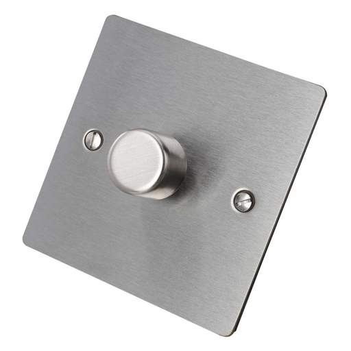 Hamilton 100W 1 Gang 2 Way LED Trailing/Leading Edge Dimmer Switch Satin Steel