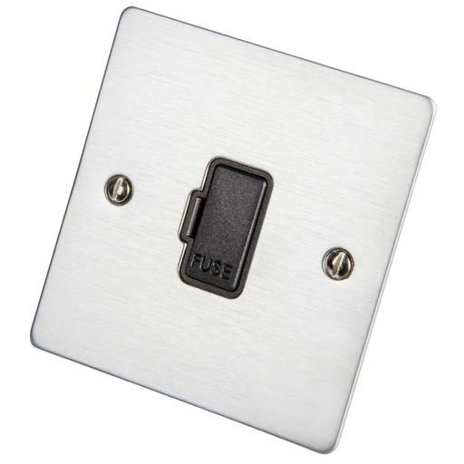 Hamilton Sheer 13A Unswitched Fused Spur Black Insert Satin Chrome