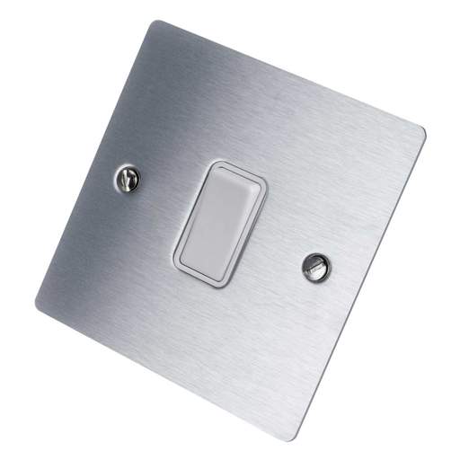 Hamilton Sheer 10A 1 Gang 2 Way Light Switch White Insert Satin Chrome