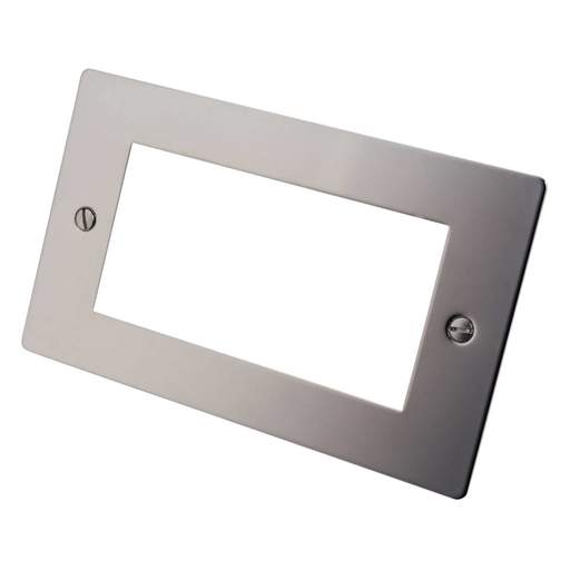 Hamilton 2 Gang 4 Module Face Plate with Grid Bright Chrome (87EURO4) | CEF