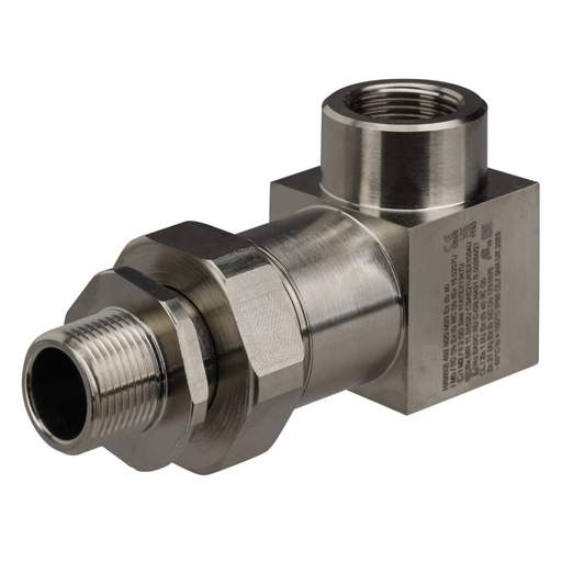 Hawke M20(M) x M20(F) EXD/EXE Plated Brass Swivel 90° Elbow and