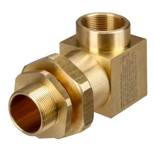 Hawke M32 Male x M32 Female EXD/EXE Brass Swivel 90° Elbow and Lockstop (Sold in 1's)