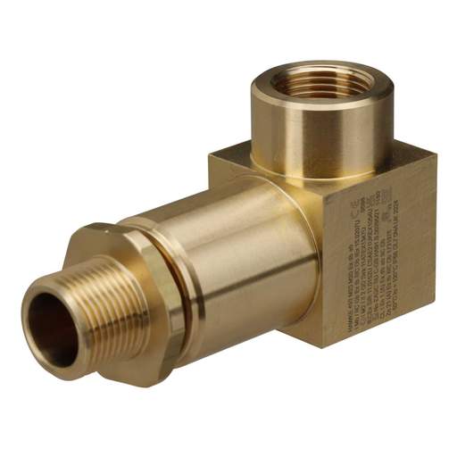 Hawke M20 Male x M20 Female EXD/EXE Brass Swivel 90° Elbow (Sold in 1's)