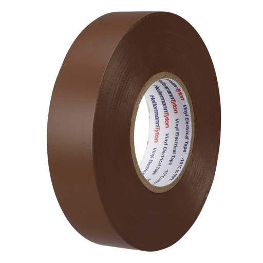 Hellermann HTAPE13BN 19mm x 33m PVC Insulation Tape Brown (Pack of 10)