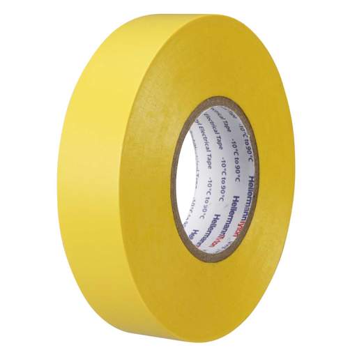 Hellermann HTAPE13YE 19mm x 33m PVC Insulation Tape Yellow (Pack of 10)