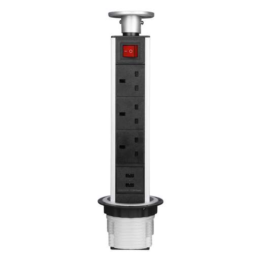 Hispec Voyager 3 x 13A Pop Up Tower Sockets with Twin USB Outlets